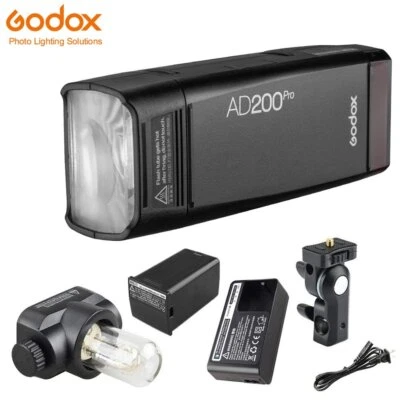 US Godox AD200Pro 2.4G TTL HSS Pocket Camera Flash Light Speedlite+Carry Case - Image 1 of 4