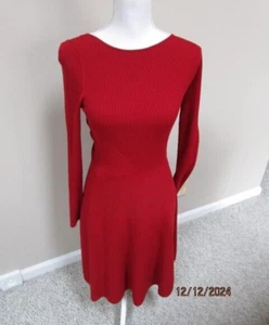 Lark & Ro Red Women's Dress Long Sleeve Knee Length Size L (Runs Medium) - Picture 1 of 4