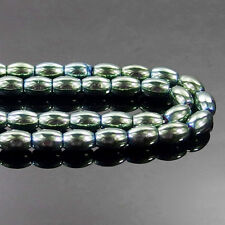 Hematite Gemstone Rice Spacer Beads 15.5" 3x5/4x6/5x8/6x9/6x12/8x12/8x16/10x20mm