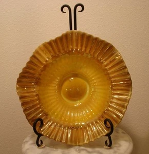 Victorian Antique Art Glass New Martinsville Iridized Opal Muranese Bowl - Picture 1 of 2