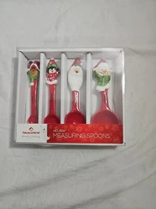Fabulous Home Set of 4 Holiday Measuring Spoons ~ Santa Reindeer Penguin Snowman - Picture 1 of 8