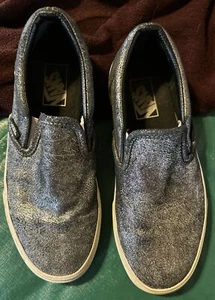 Vans Silver Damen Größe 8,5 Slipper Skate Off the Wall Schuhe - Bild 1 von 8