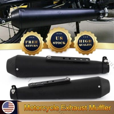 2X 17.5" Fit For Harley Reverse Cone Megaphone Exhaust Pipes Motorcycle Mufflers - Image 1 of 4