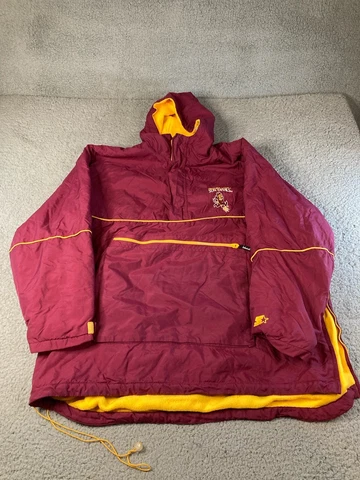 ASU Sun Devil Starter Jacket Mens Size XL Reversible Hooded Kangaroo Pouch Cover