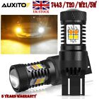 1157 3157 7443 Switchback LED Dual Color Turn Signal DRL Light Bulbs White/Amber