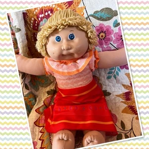 Sweet Jesmar Vintage Cabbage Patch Kids Girl Doll Blonde Blue Eye HM4 TLC Read - Picture 1 of 21
