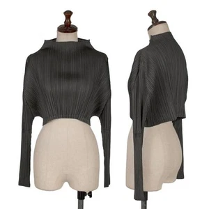 PLEATS PLEASE High Neck Cropped T-shirt Size 3(K-157504) - Picture 1 of 12