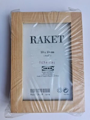 Juego de 3 marcos de fotos de madera sin terminar IKEA RAKET de 4x6" 10x15 cm nuevos sellados Foto 1 de 4
