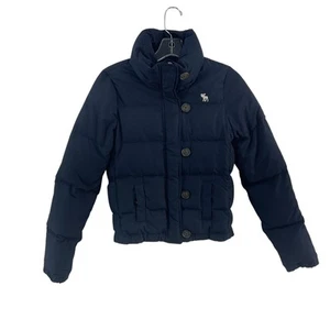 Abercrombie Boys Navy Blue Puffer Jacket M Preowned - Picture 1 of 4
