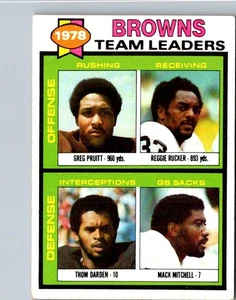 1979 Topps Greg Pruitt/Reggie Rucker/Thom Darden/Mack Mitchell Football Card - Picture 1 of 2