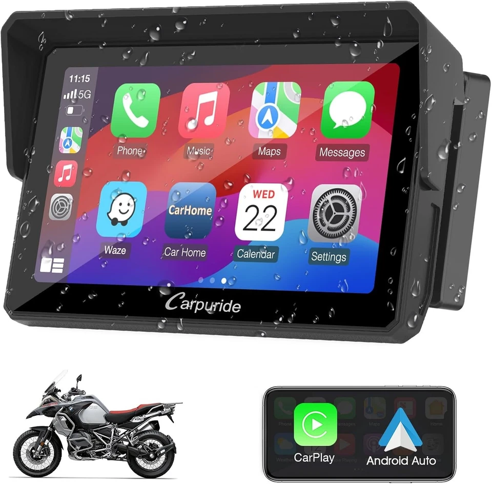 w502b Motorcycle Carplay Screen for BMW R1200GS R1250GS S1000XR Motorcycle, 5 in - Image 1 of 4
