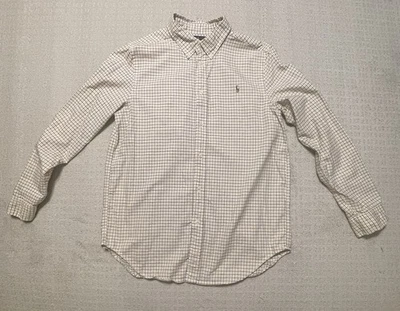 Ralph Lauren Oxford 18-20 Youth Shirt Blue/Yellow/White Plaid - Image 1 of 4