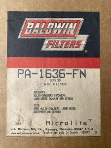 Air Filter Baldwin PA1636-FN New Old Stock! - Imagen 1 de 3