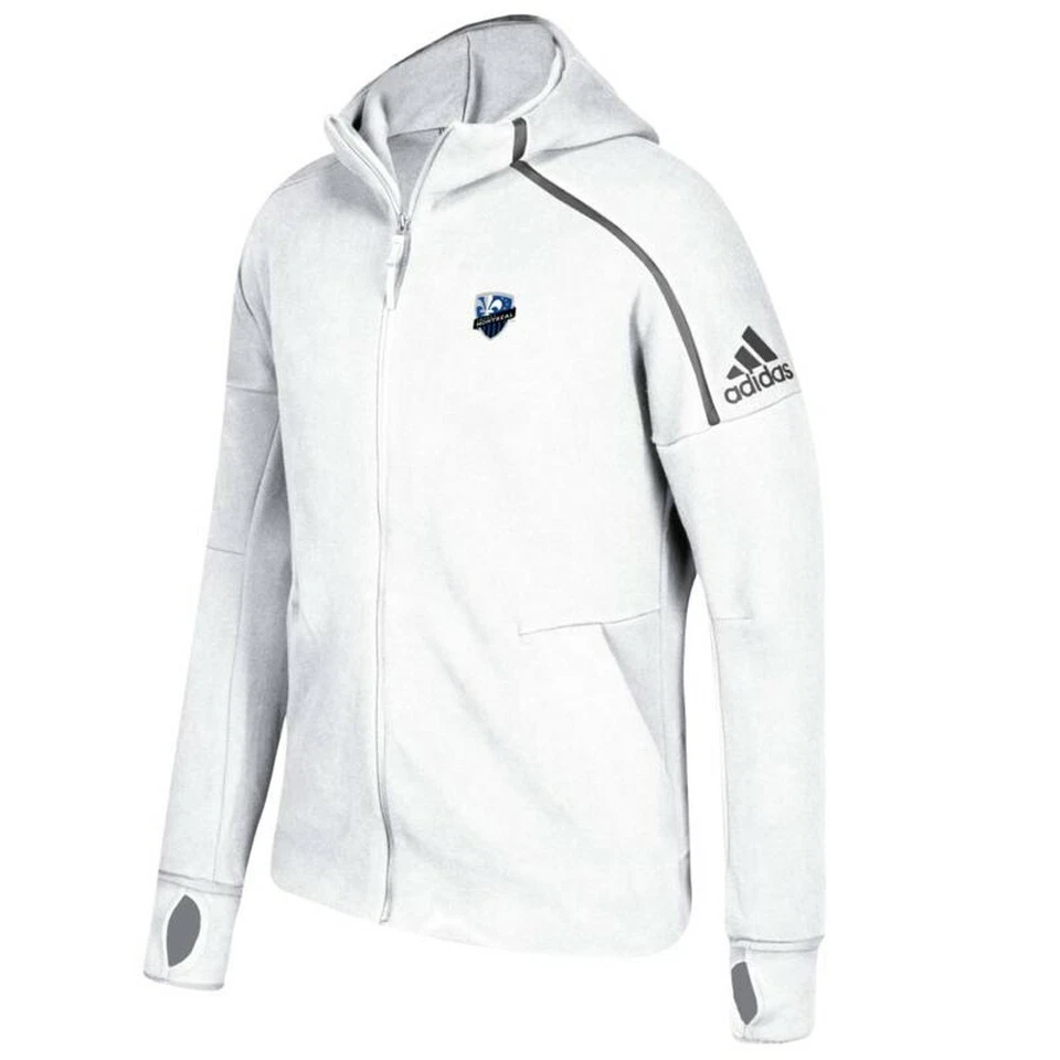 Montreal Impact MLS Adidas Men's White Primary Emblem Z.N.E. Full Zip Hoodie - Image 1 of 1