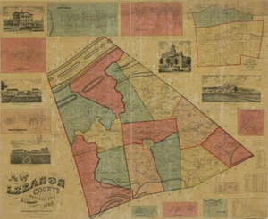 1860 Map of Lebanon County Pa Jonestown Annville - Bild 1 von 4