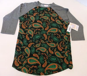 NWT LULAROE RANDY ORANGE & GREEN 3/4 SLEEVES XS TOP - Picture 1 of 8