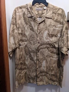 Field master Men's XLT Brown Tropical Short Sleeved Button Up Shirt - Picture 1 of 7