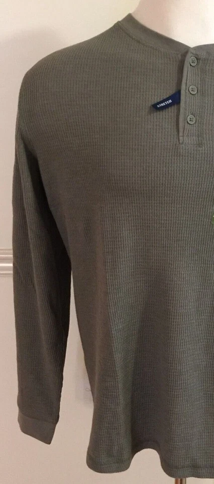 NUEVO CON ETIQUETAS Hombres George Henley Térmica Estilo Waffle Tejido Camisa Top Naranja Azul Gris Foto 1 de 1