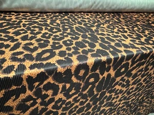 Ribbed Jersey Fabric, Per Metre - Cheetah Print - Brown & Black - Picture 1 of 4