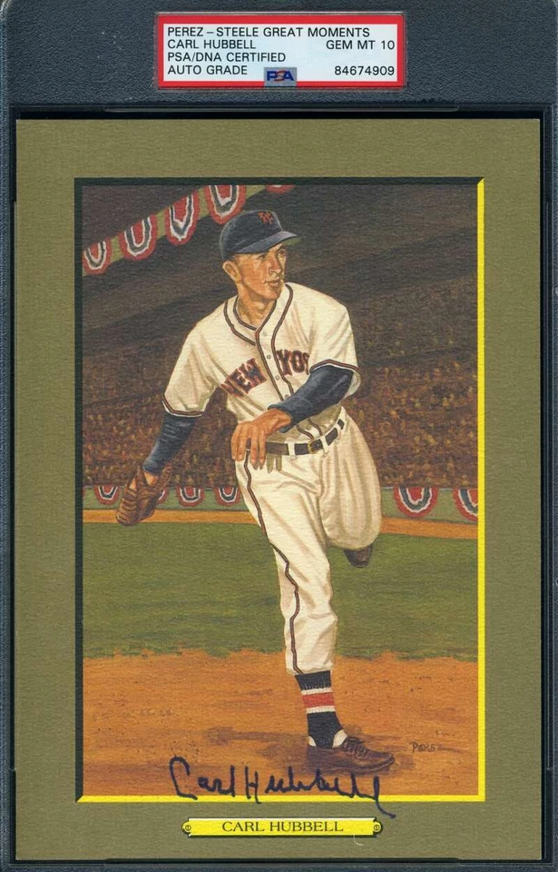 Carl Hubbell Gem Mint 10 PSA DNA Slabbed Signed Perez Steele Great Moments Autog - Image 1 of 1