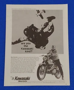 MOTO KAWASAKI SAMURAI 250 1968 VINTAGE STAMPA ORIGINALE ANNUNCIO CLASSICO GIAPPONESE - Foto 1 di 1