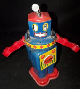 Robot atómico de hojalata vintage 6" - Juguete de cuerda 819 / 1968 Yonezawa Japón (KR) - Imagen 1 de 3