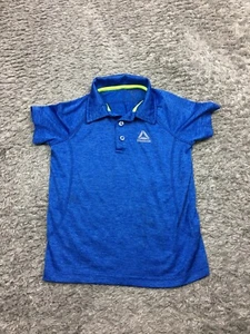 Reebok Polo Shirt Boys Size 5-6 YRS Blue Stretch Active Athletic - Picture 1 of 11