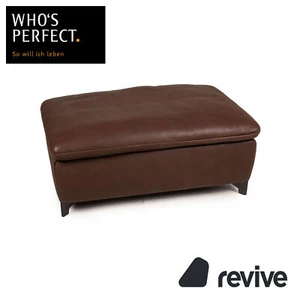 Who's Perfect Minnesota Pouf En Cuir Marron - Bild 1 von 7
