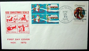 EE. UU., 1972, Santa Claus, EN FDC y atado, Navidad, sin dirección, sin usar - Imagen 1 de 5