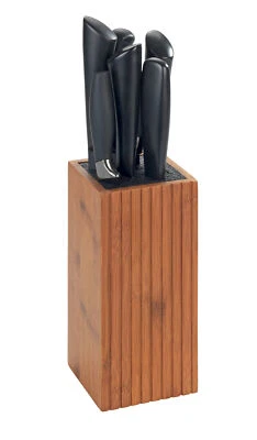 WENKO Messerblock Mera Dunkelbraun Braun FSC Bambus Borsteneinsatz Ästhetisch - Bild 1 von 4