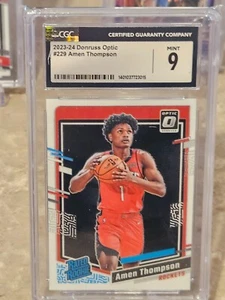 2023-24 Panini Donruss Optic Rated Rookie #229 Amen Thompson CGC Mint 9 - Picture 1 of 2