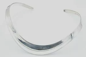 Vintage 1980"s Wide Sterling Silver Collar Necklace Mexico TP-7 Over 44 Grams - Picture 1 of 6