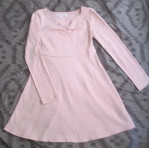 GAP KIDS Girls Ribbed Long Sleeve Sweetheart Dress -Misty Pink Rose- Size M (8) - Picture 1 of 6