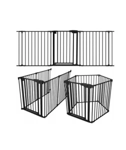 Schwarzes Kaminschutzgitter Ofenschutzgitter Absperrgitter Baby Tür 300-420cm - Bild 1 von 6