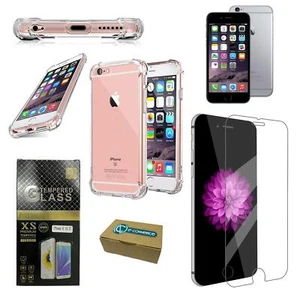 Custodia cover 3mm e vetro temperato 9h x Apple iPhone 6 6g trasparente silicone - Imagen 1 de 4