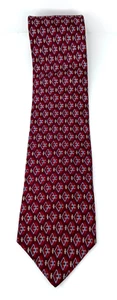 Cravatta collo uomo VINTAGE John W. Nordstrom rosso bordeaux blu diamanti 100% seta - Foto 1 di 4