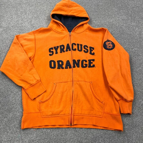 Syracuse Hoodie Men Large Orange Full Zip Up Sweatshirt Sweater Jacket Adult * Cover