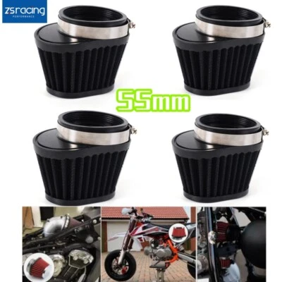 4PCS 55mm Air Filter Cleaner Round Tapered Replacement Fit For Motorcycle / Car Foto 1 de 4