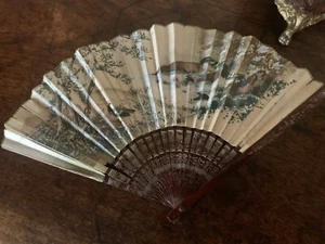 Antique hand Painted Oriental Fan - Picture 1 of 6