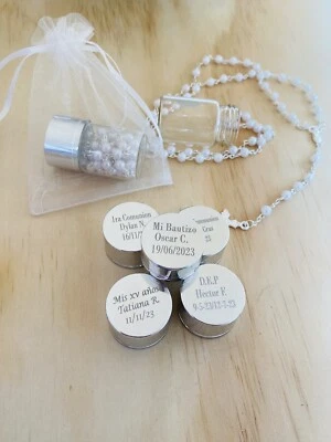12 piezas Favores de Bautismo Personalizados Recuerdos Para Bautizo Y Comunión Quinceañera Foto 1 de 4