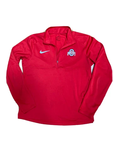 Ohio State Buckeye Quarter Zip Dri-Fit Pullover Scarlet Red Men Size Medium Cover