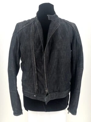 Vintage Gucci by Tom Ford Hombre’s Azul Denim Moto Chaqueta Talla 50 Logo Cremalleras Foto 1 de 4