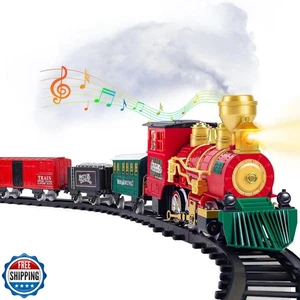 Set Treno, Treno Giocattoli per Bambini Ragazzi con Fumi, Luci e Suoni, Set Treno  - Foto 1 di 5