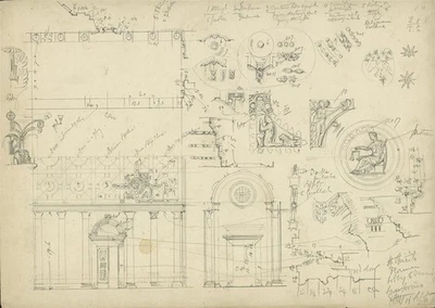 Thomas Henry Watson (1839-1913) Pencil Drawing Florence Italy - Architecture - image 1 of 3