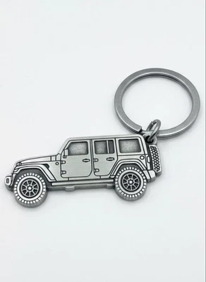 Jeep JL Wrangler Plata Original Metal Llavero Llavero Raro Japón Sin Usar Regalo Foto 1 de 2