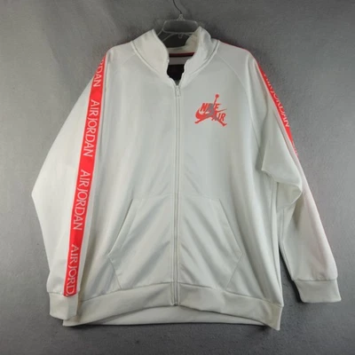 Chaqueta Nike Air Jordan Para Hombre 2XL Blanca Cremallera Completa Pista NBA Baloncesto CK2180-100 Foto 1 de 4