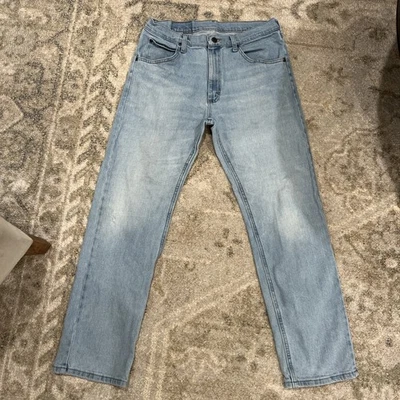 Pantalones de mezclilla vintage para hombre Wrangler lavado claro Y2K talla 32x30 calidad premium pierna recta Foto 1 de 4