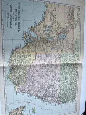 1900: Map Of New South Wales Victoria & Part Of South Australia  GA #33 Antique - Image 1 of 3