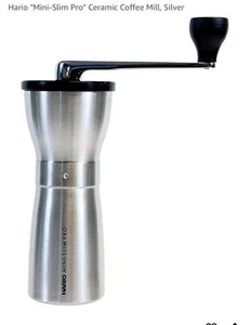 Hario "Mini-Slim Pro" Ceramic Coffee Mill, Silver - Picture 1 of 5