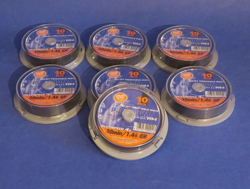 Konvolut 67x  Mini DVD-R Rohling 1.46 GB (1.4GB) Platinum / Ideal für Camcorder - Bild 1 von 1
